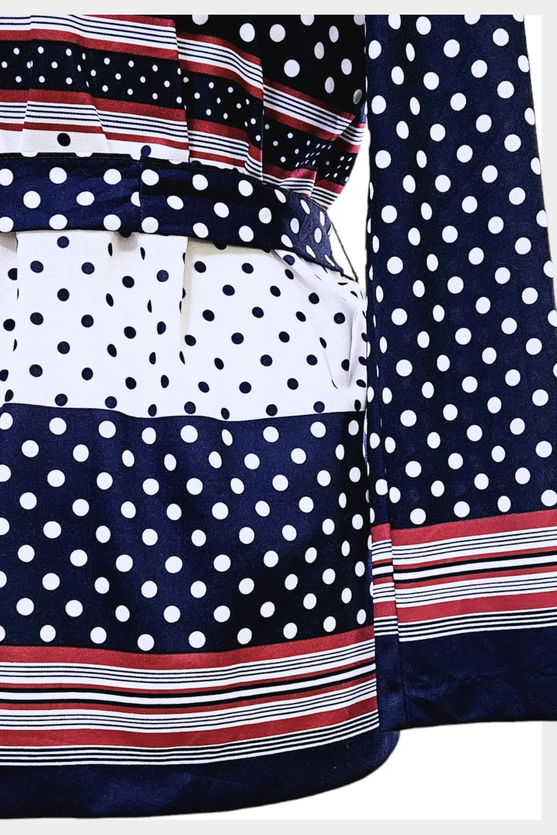 1970s belted polka dot Montgomery Ward cowl neck shirt w tie belt | large