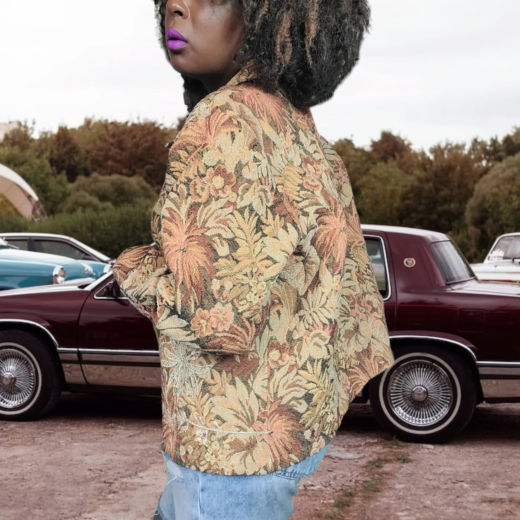 90s Vintage Floral Tapestry Jacket, Alex Kin