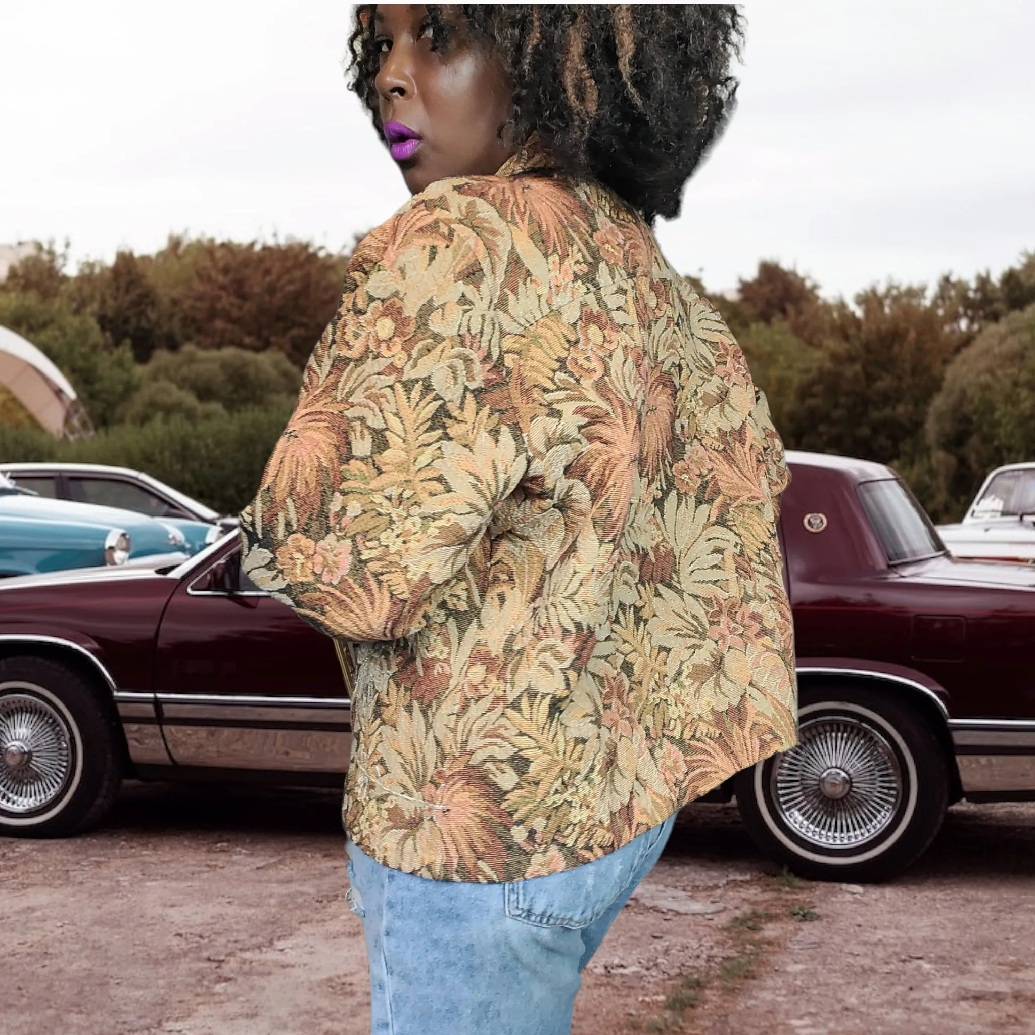 90s Vintage Floral Tapestry Jacket, Alex Kin