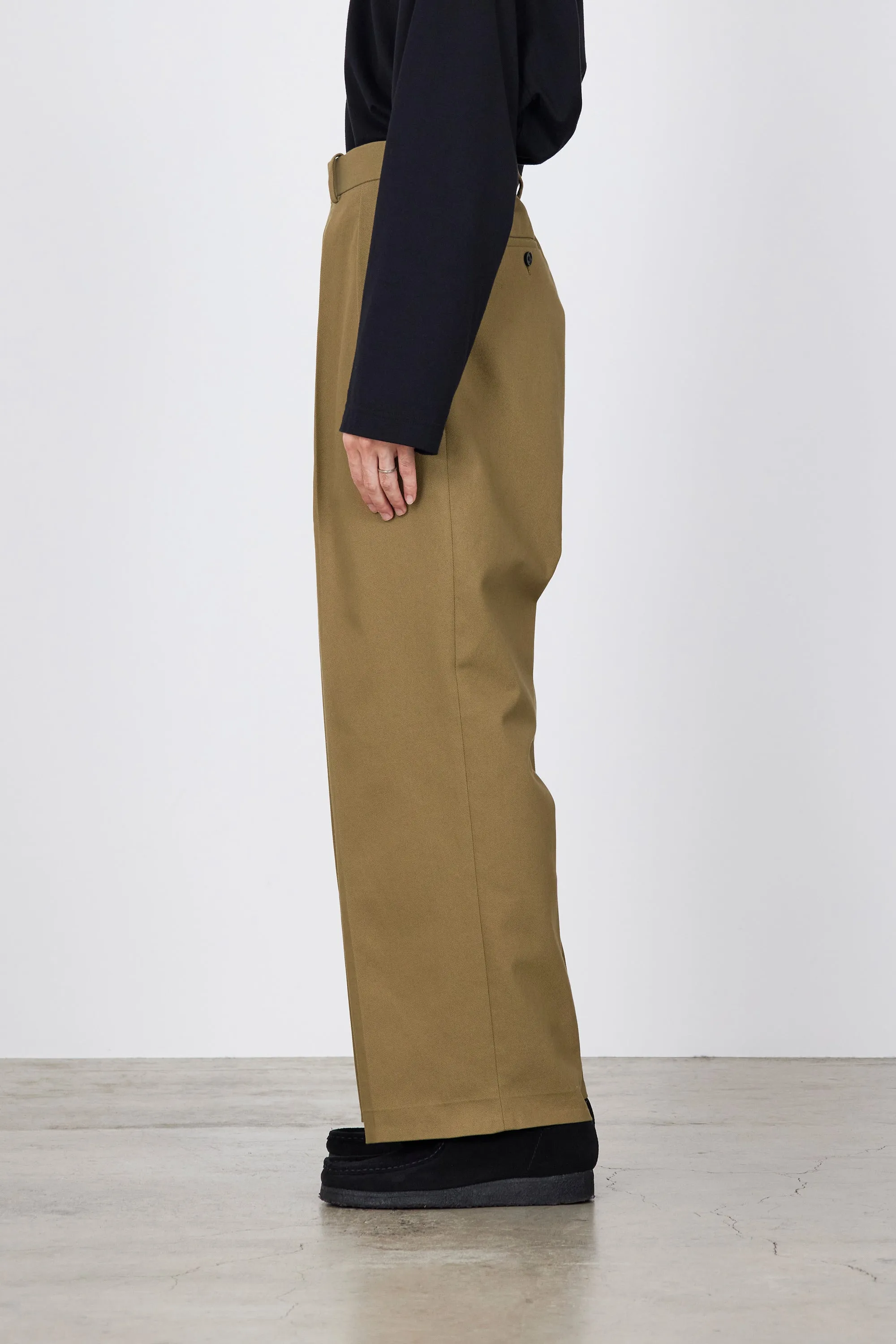 A23A-04PT02C ORGANIC COTTON SURVIVAL CLOTH DOUBLE PLEATED TROUSERS