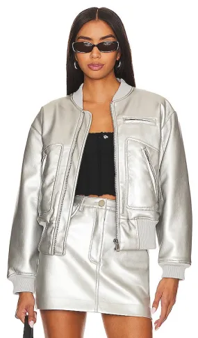 Apparis Chaz Metallic Jacket in Metallic Silver