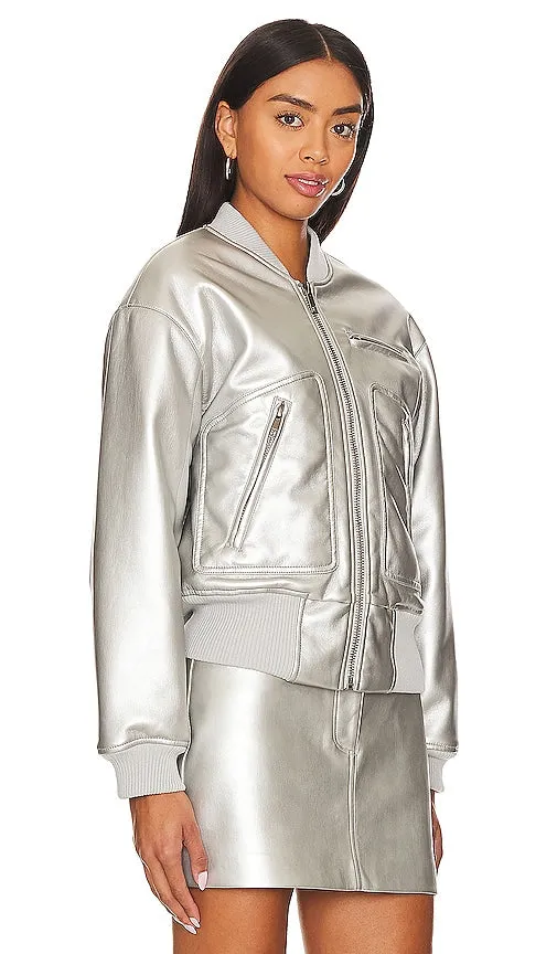 Apparis Chaz Metallic Jacket in Metallic Silver