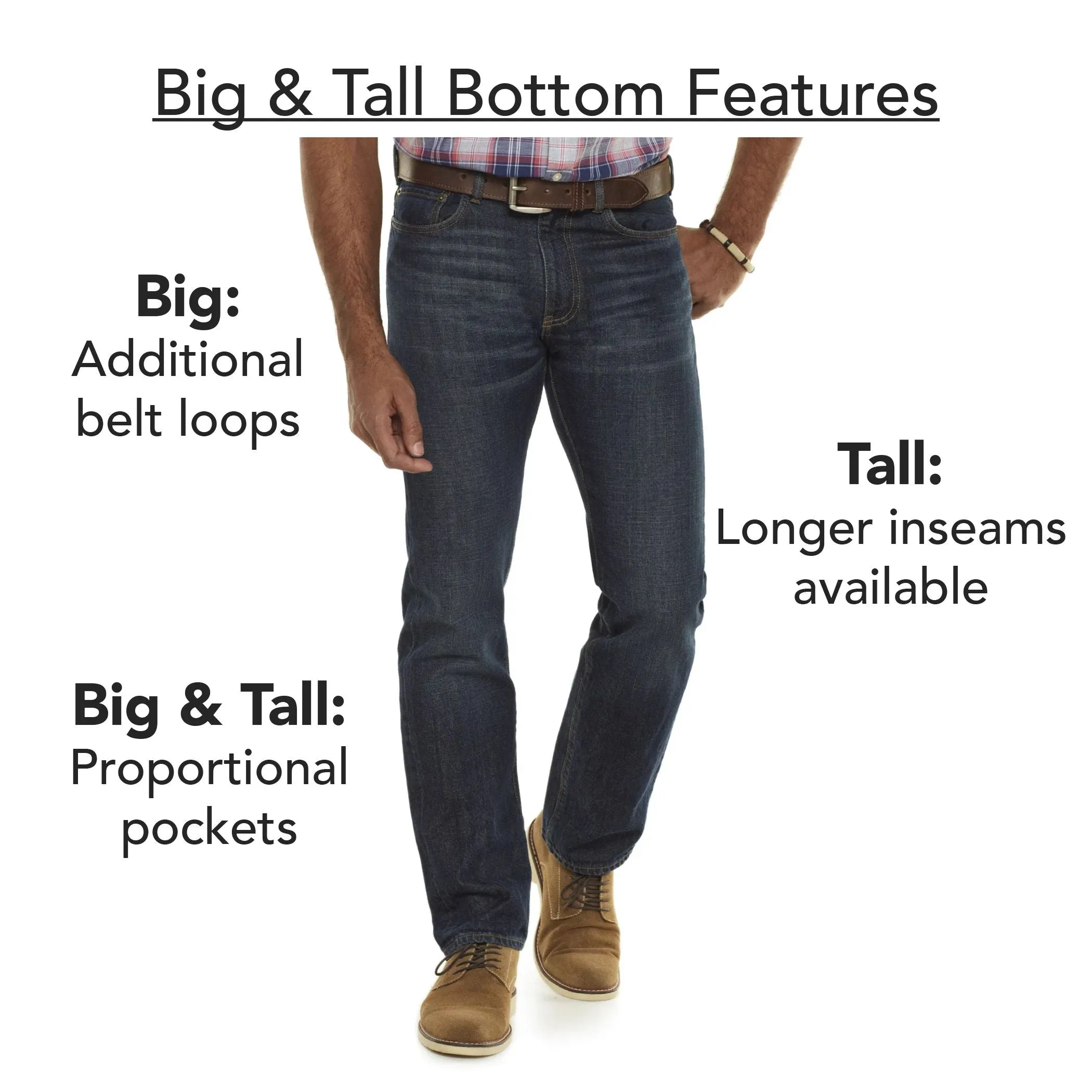Big & Tall Lee Straight Fit Comfort Waist Jeans
