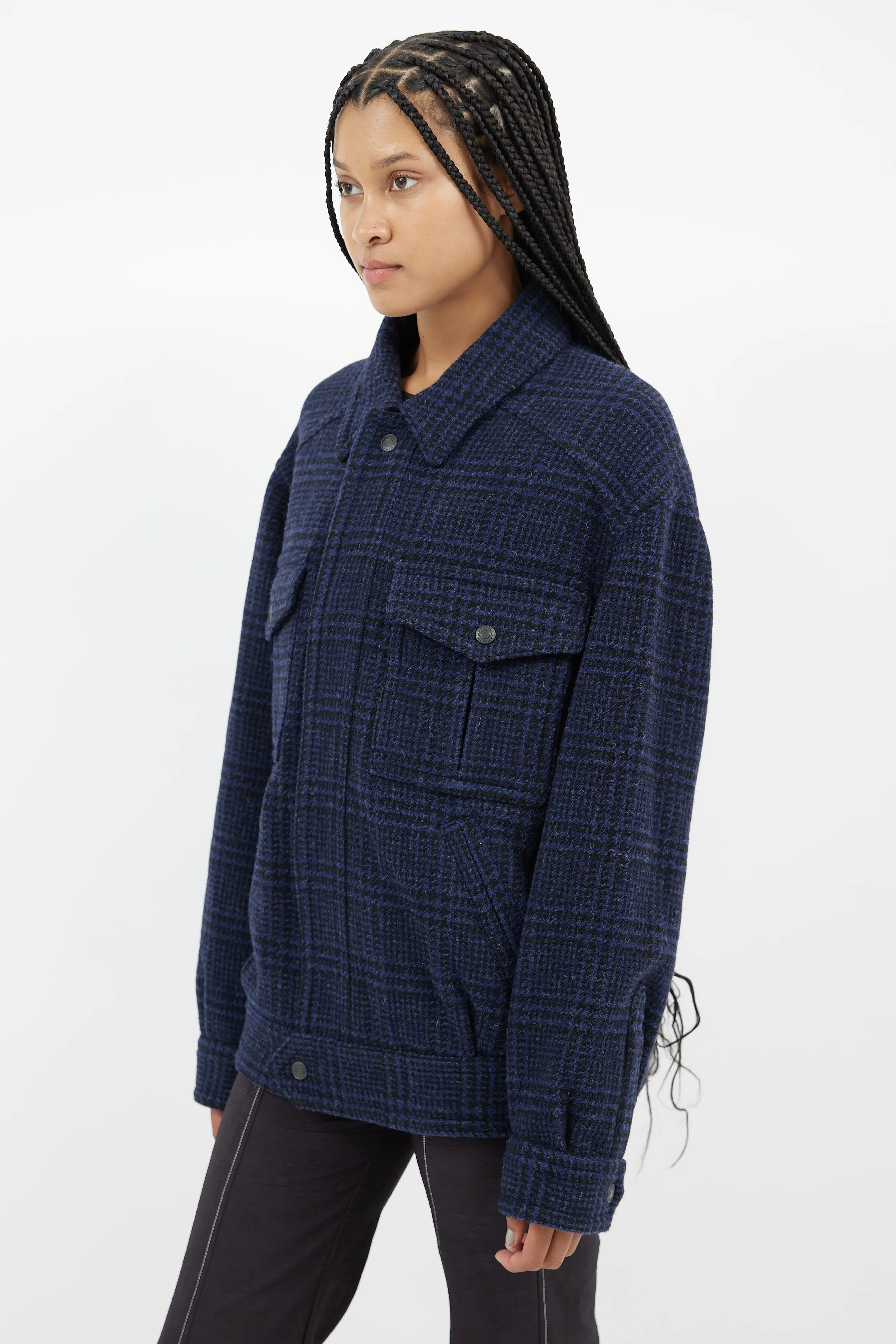 Black & Navy Sanchez Houndstooth Jacket