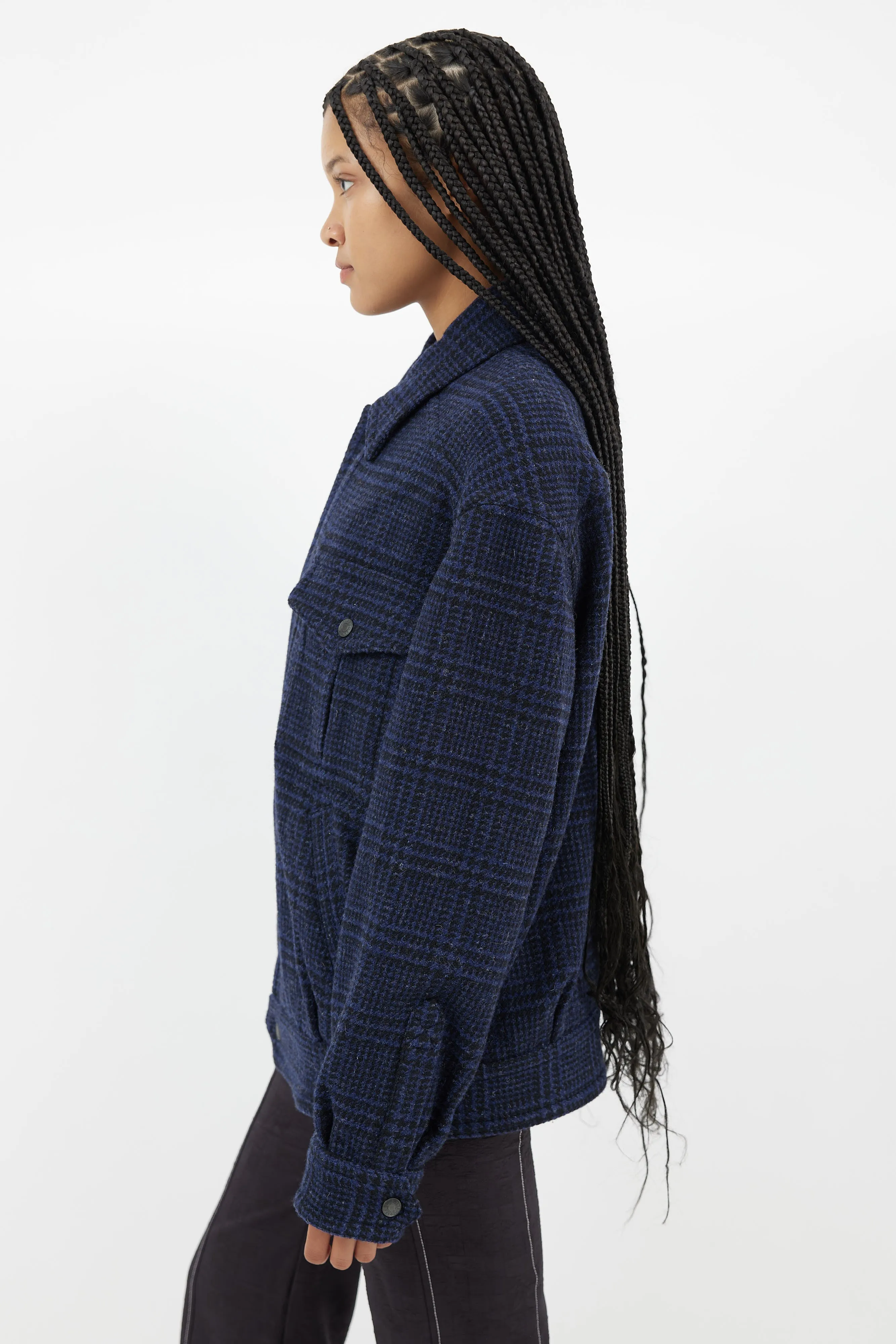 Black & Navy Sanchez Houndstooth Jacket