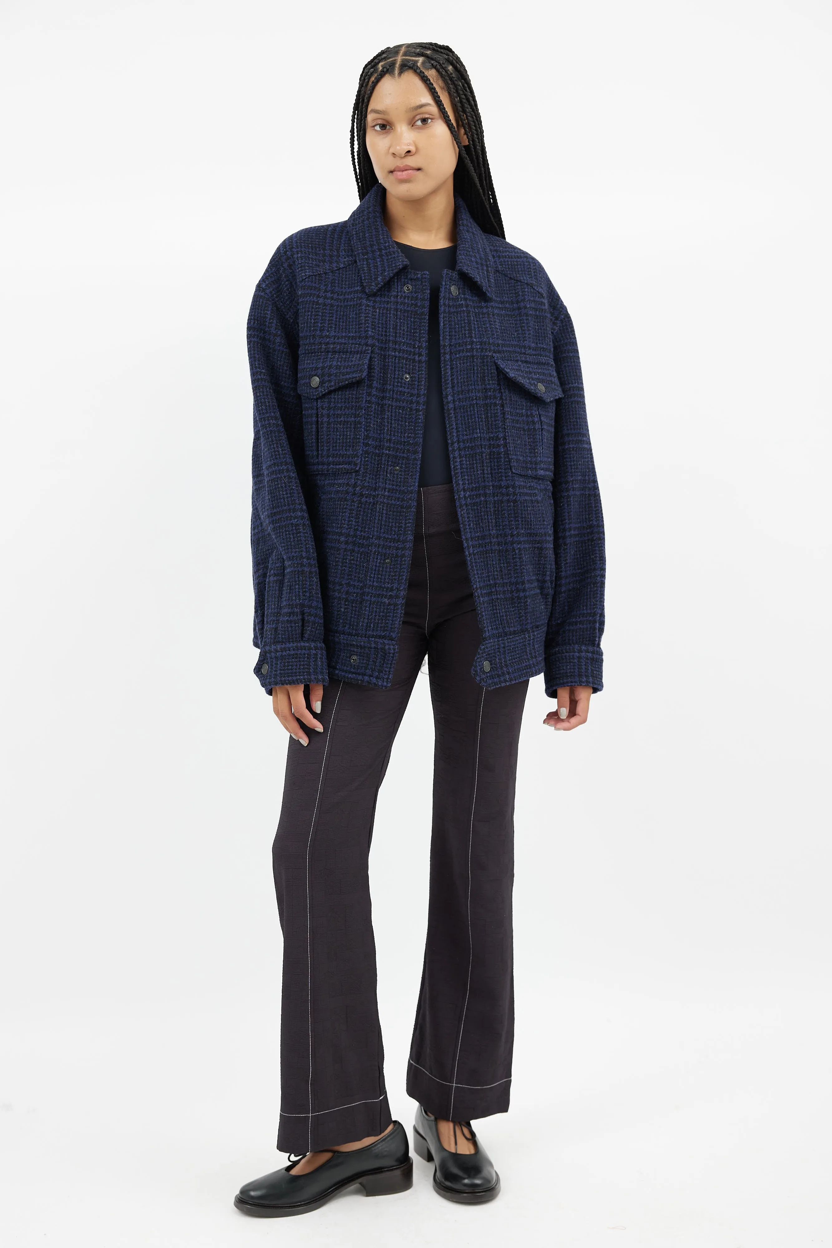 Black & Navy Sanchez Houndstooth Jacket