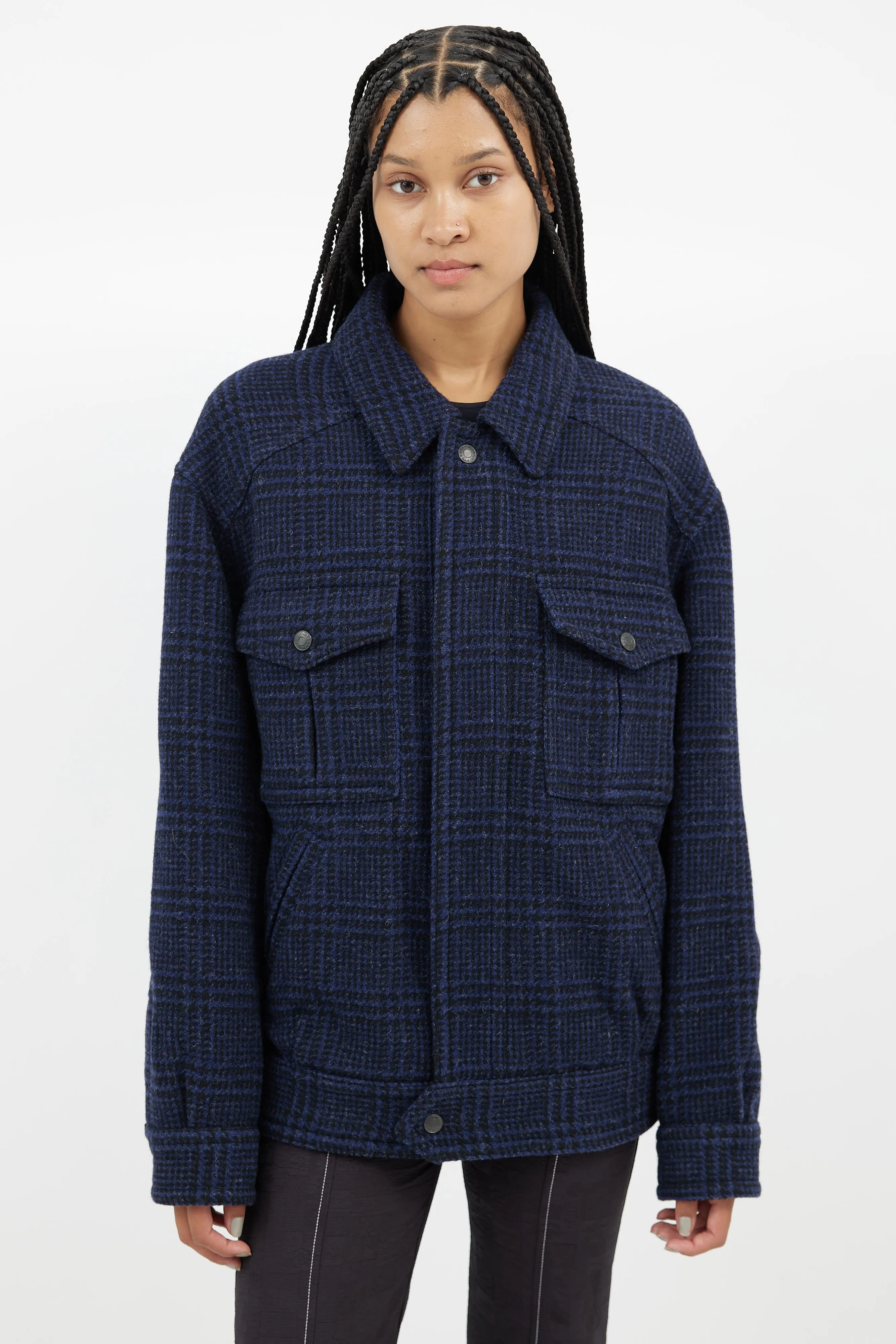 Black & Navy Sanchez Houndstooth Jacket