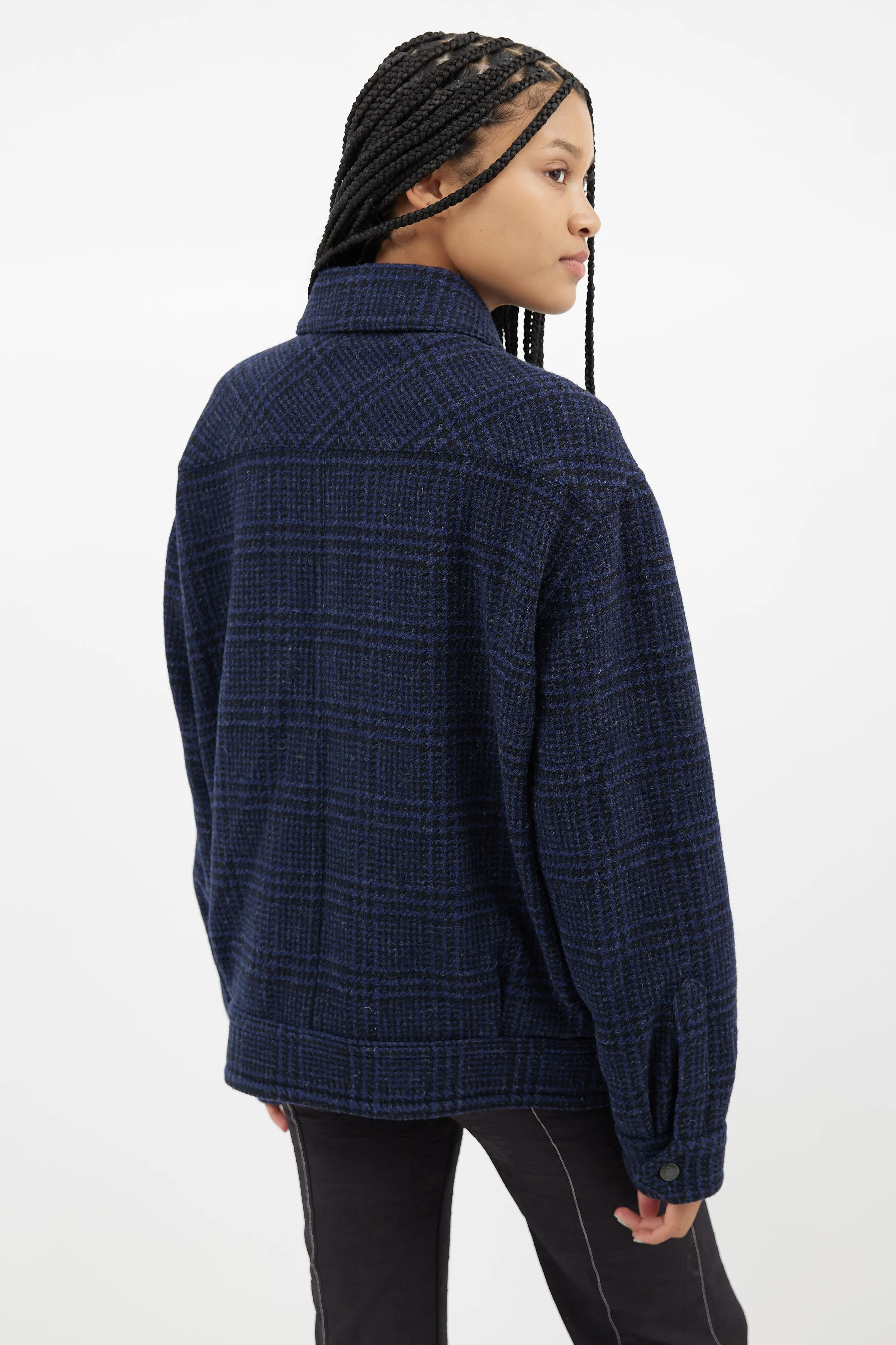 Black & Navy Sanchez Houndstooth Jacket