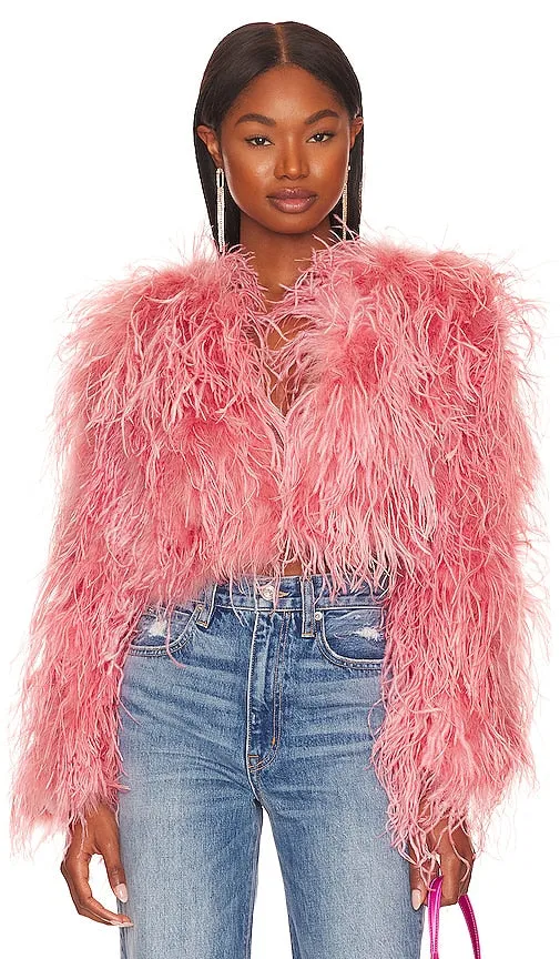 Bubish Lara Feather Jacket in Pink