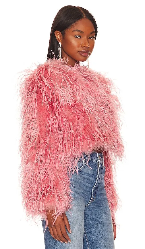 Bubish Lara Feather Jacket in Pink