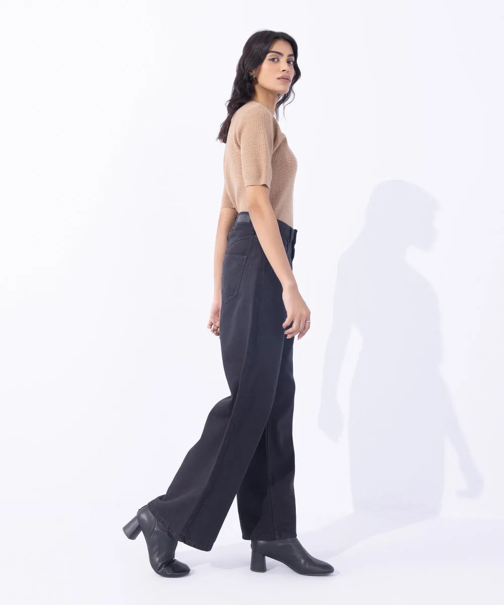 Cropped Wide Leg Fit  Jeans