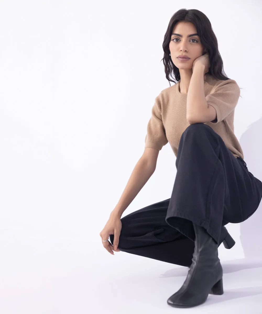 Cropped Wide Leg Fit  Jeans