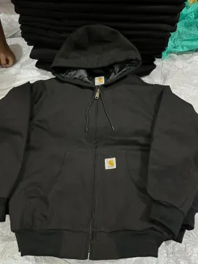 Custom handpick Carhartt style rework black.hooded jackets