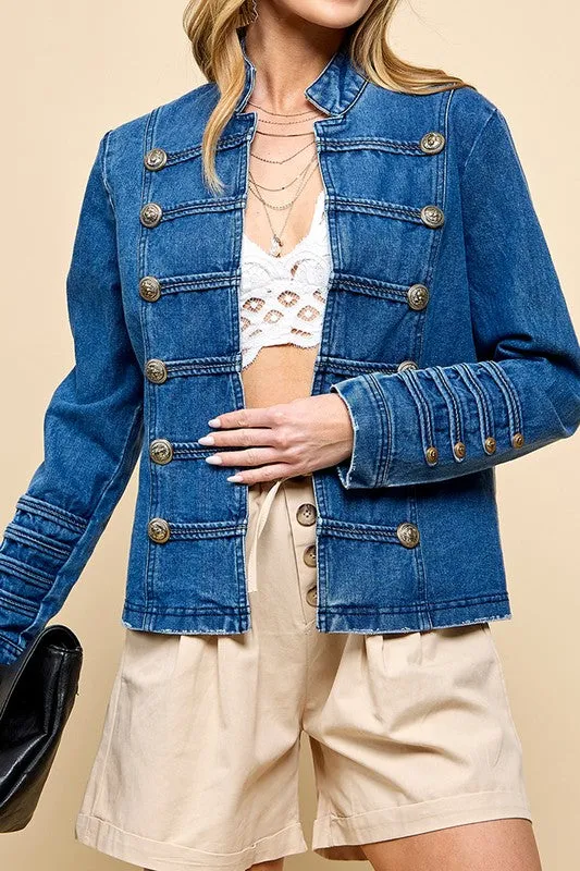 Denim gold buttons jacket