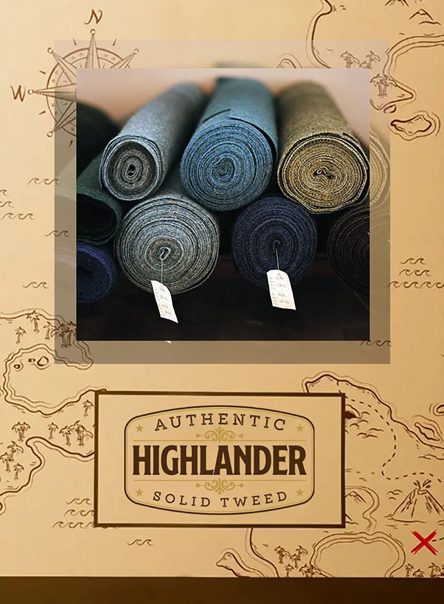 Highlander Heavy Maroon Houndstooth Tweed Pants