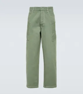 Kenzo Low Rise Wide Leg Jeans, Green