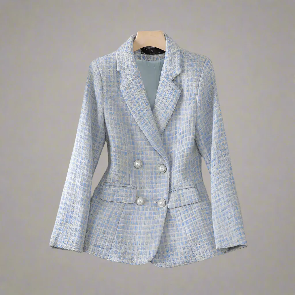 Lia Tweed Blazer | Casual double breasted jasje voor dames