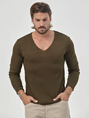 MARCEL V-NECK SWEATER IN GREEN