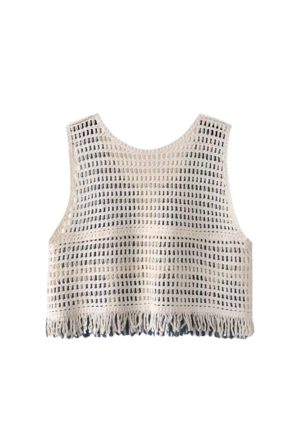 'Nelly' V-Neck Tassel Knitted Sleeveless Cardigan