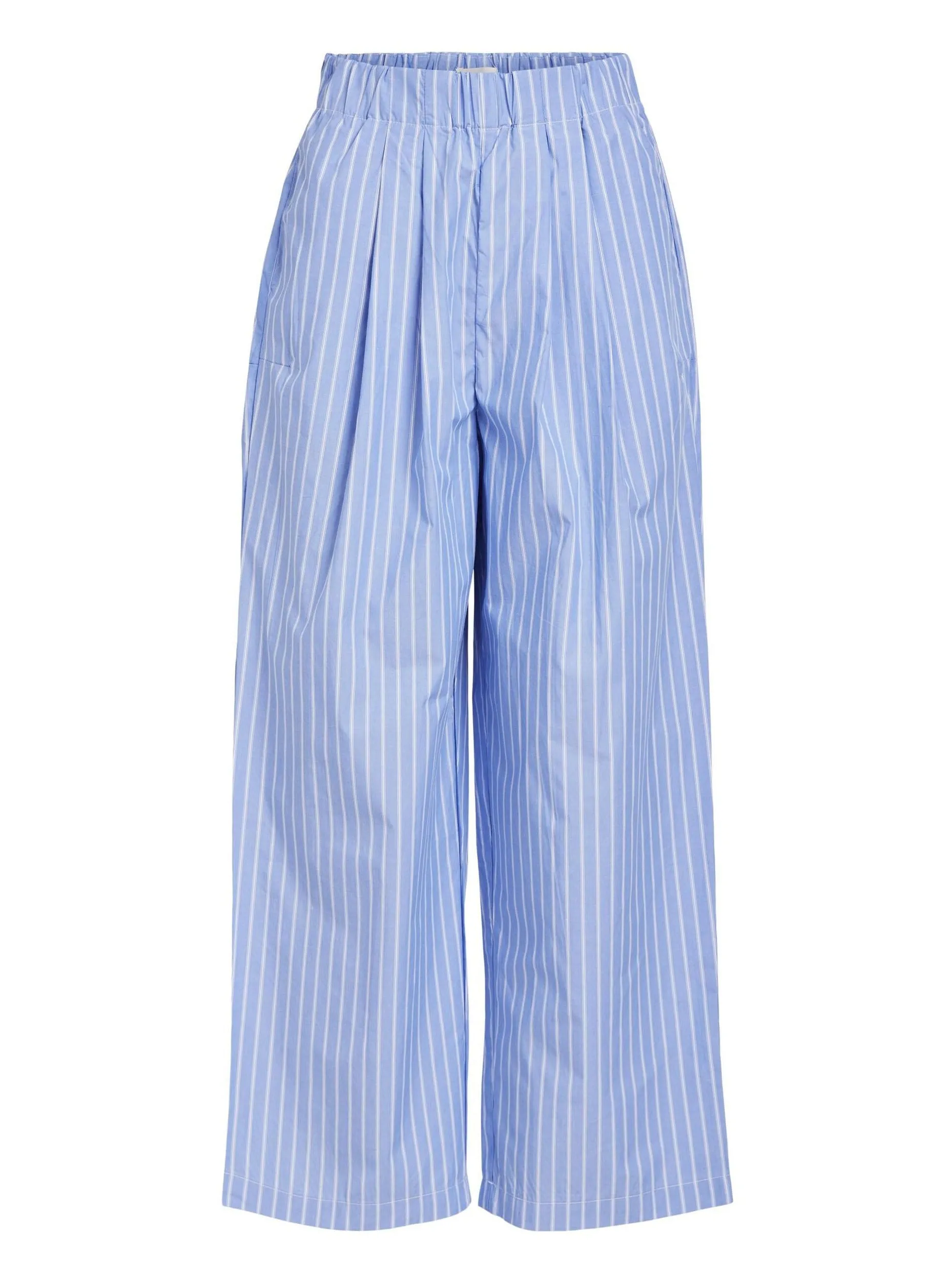 OBJPOPLINA HW PANT 132  | BRUNNERA BLUE WHITE