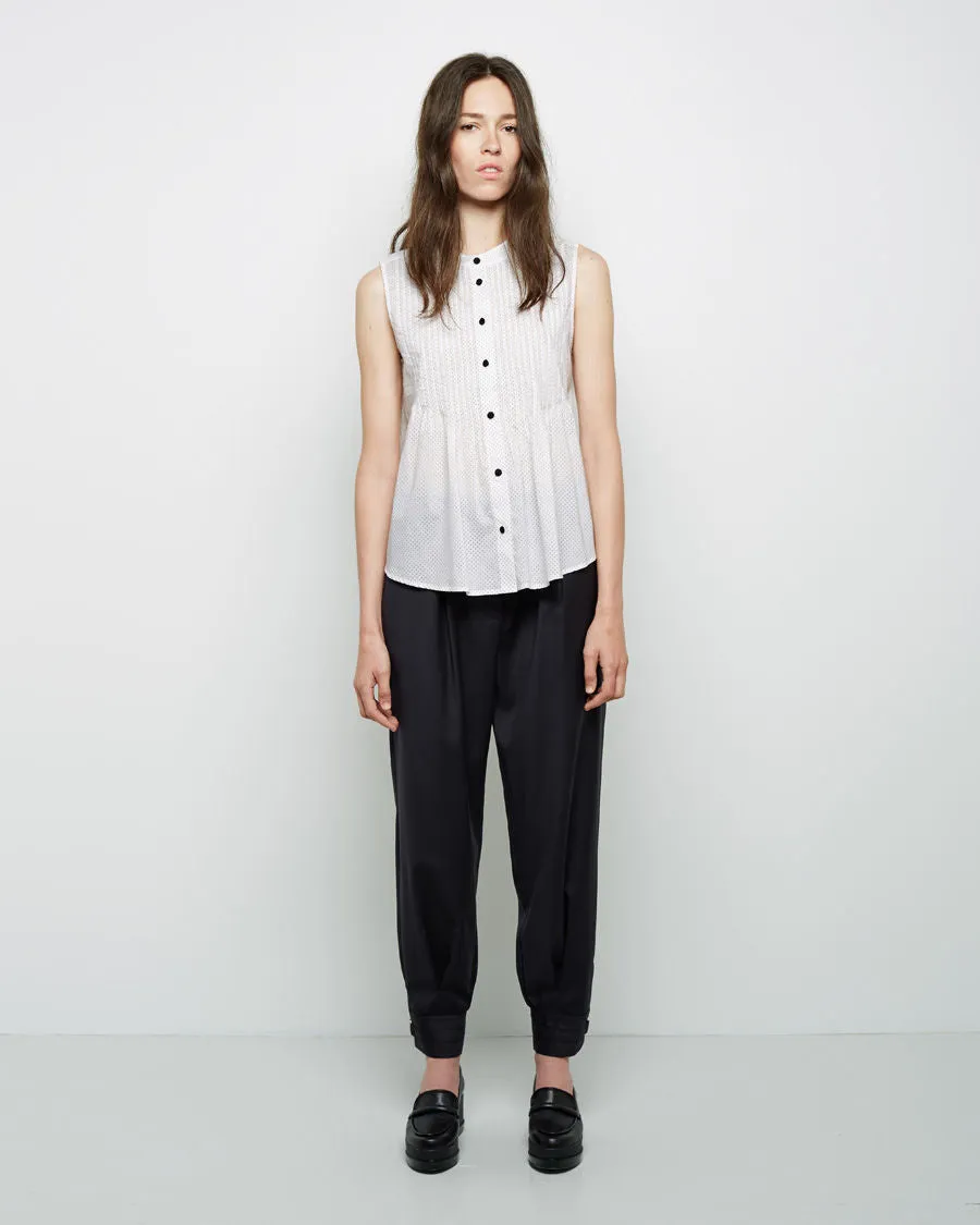 Pin Tucked Polka Dot Top