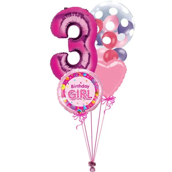 Pink Polka Dot Bubble Bunch Age 3