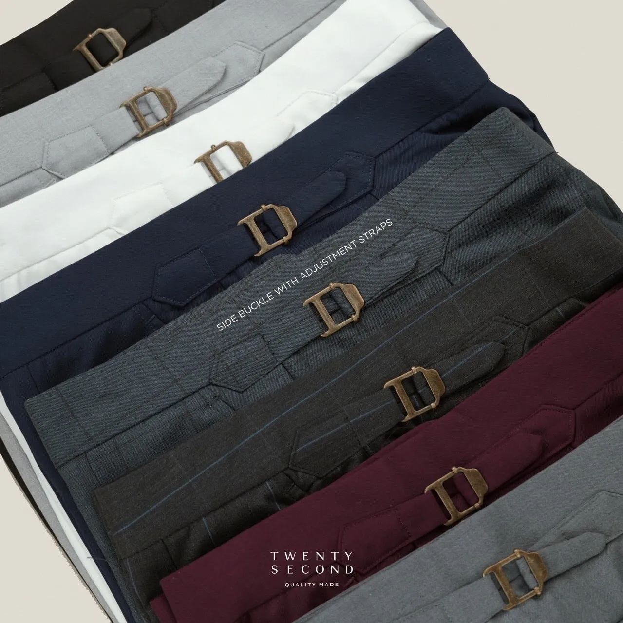 PLEATED WOOL BLEND TROUSERS - DARK GREY