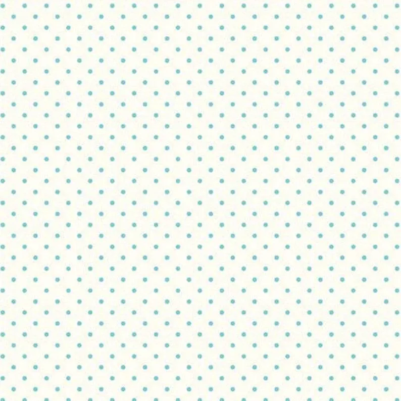 Riley Blake Fabrics by The RBD Designers Teal Swiss Dot on White Fabric C660 TEAL