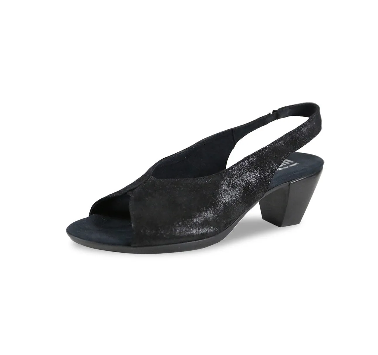 ROCHELLE-BLACK METALLIC LEATHER