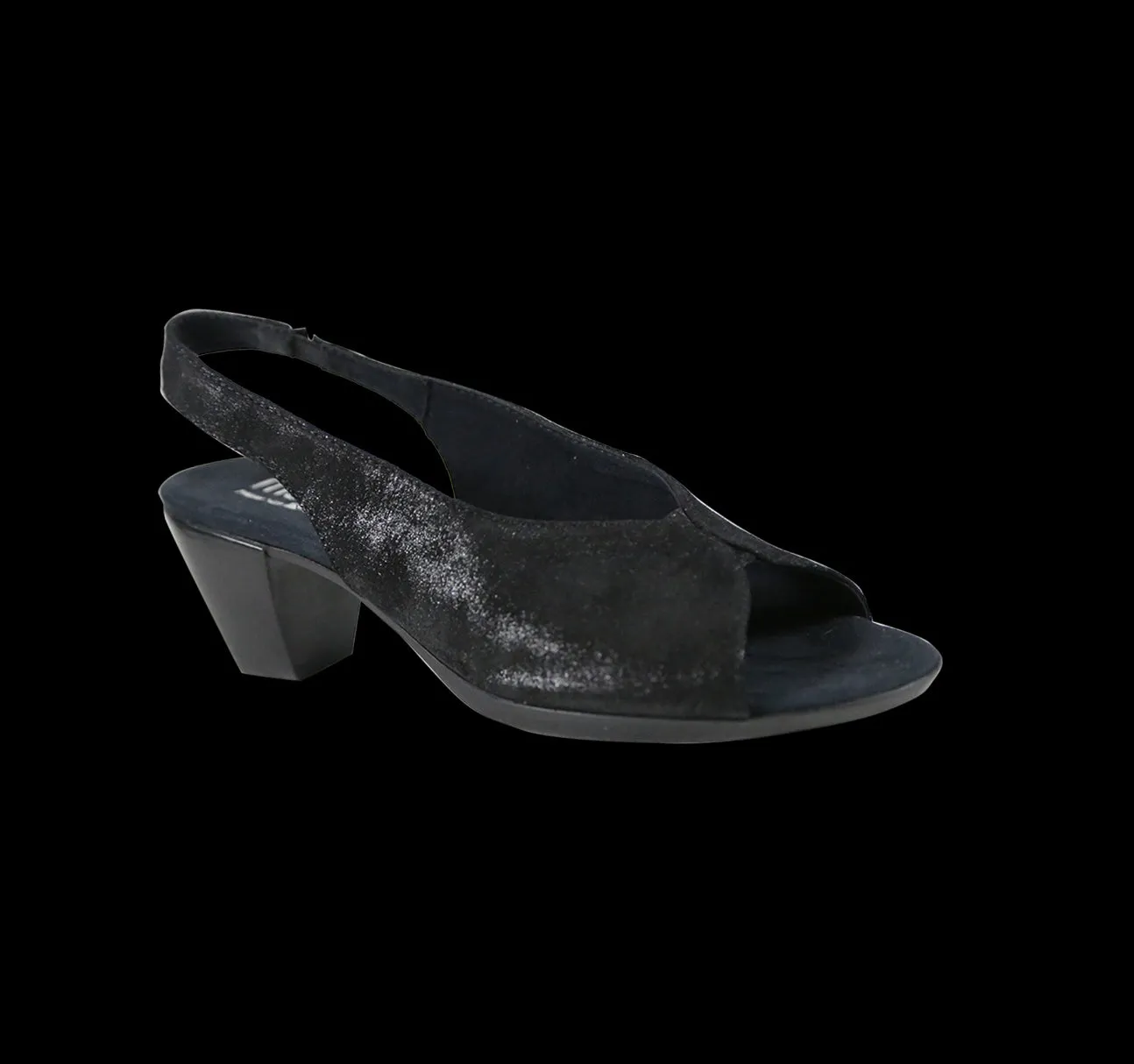 ROCHELLE-BLACK METALLIC LEATHER