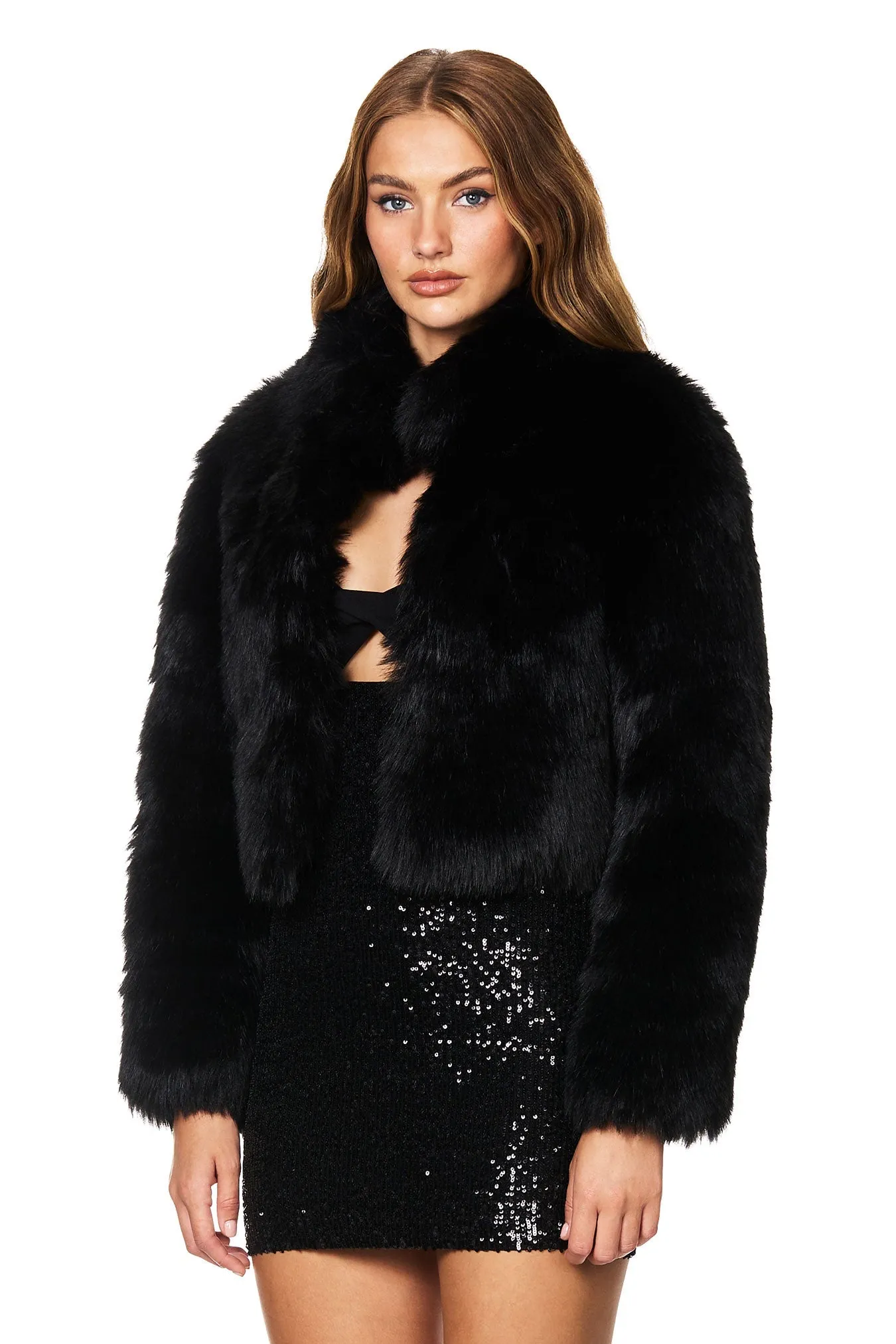 TATIANA FAUX FUR CROP JACKET